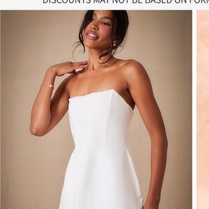 Elegant Strapless White Dress